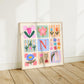 Personalised Floral, Kids Decor, fun wall art, Colourful Wall Art, Wall Art, Wall Art, Art Prints, Colourful Art Prints, Square,