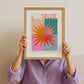 Summer Sun, Colourful Quirky Handrawn Art, Sun, Colourful Art, Bright Colourful Art Print, Modern Art Print, Gallery Wall, Cool, Maximalist