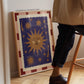 El Sol: Colourful Hand-Drawn Modern Wall Art, Eclectic, Print, Wall Art, Blue, Celestial, Sun