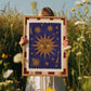 El Sol: Colourful Hand-Drawn Modern Wall Art, Eclectic, Print, Wall Art, Blue, Celestial, Sun