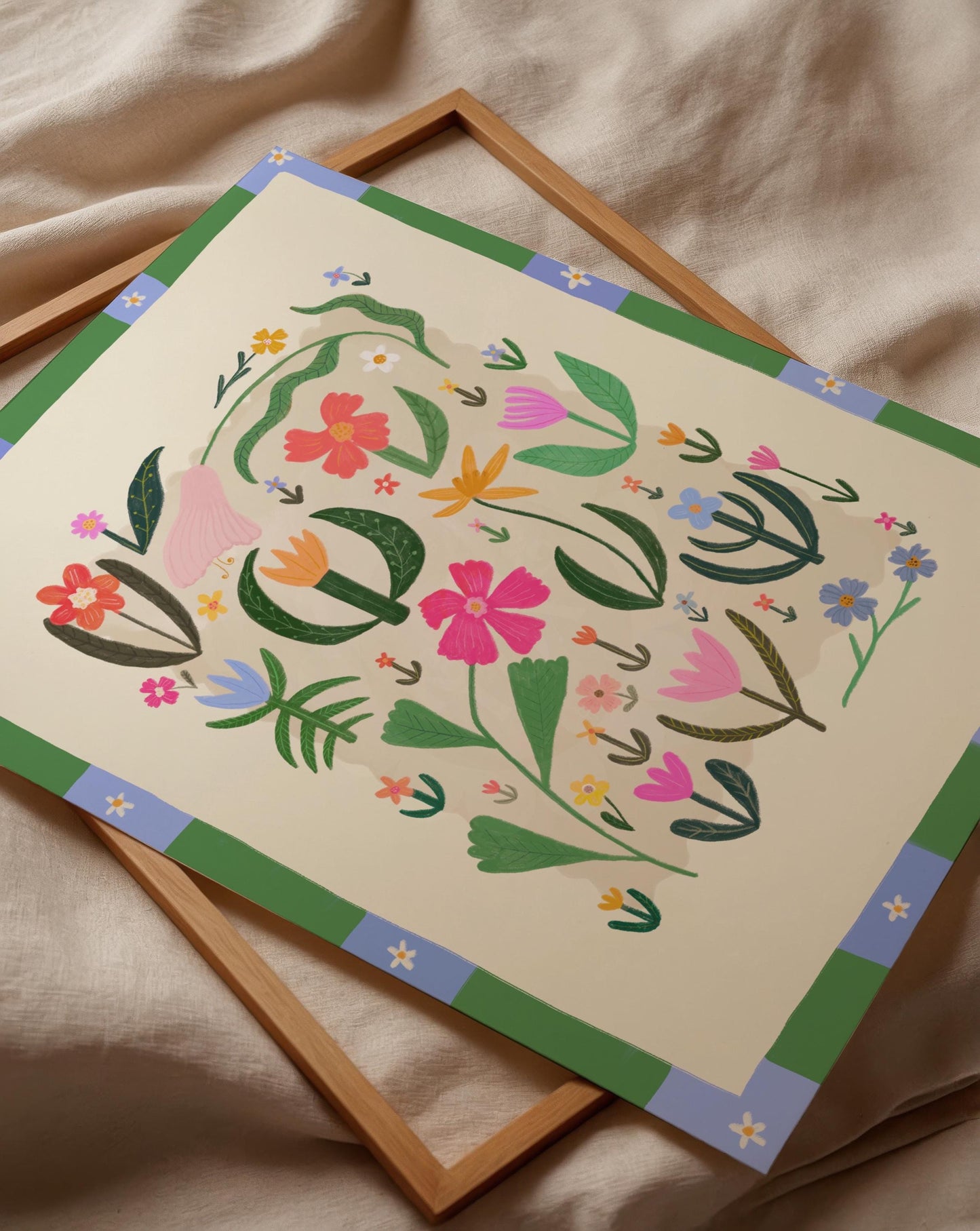 Colourful Bohemian Flowers | Unframed