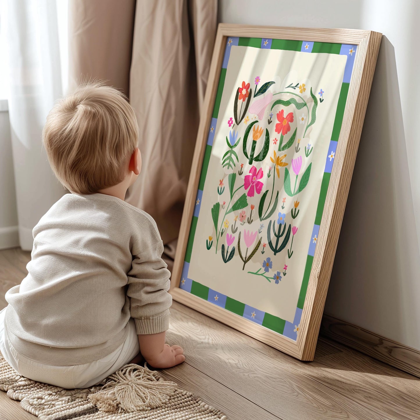 Colourful Bohemian Flowers | Unframed