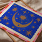 La Luna: Colourful Hand-Drawn Modern Wall Art, Eclectic, Print, Wall Art, Blue, Celestial, Moon
