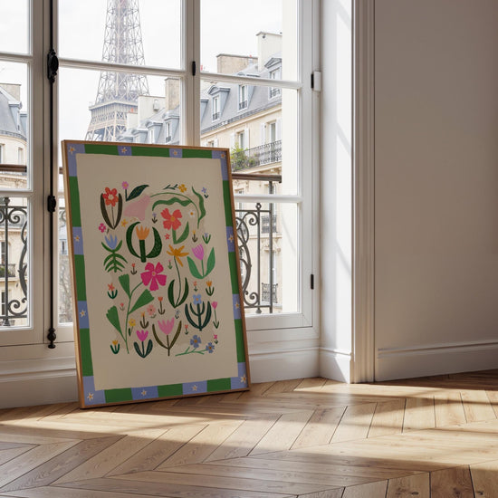 Colourful Bohemian Flowers Art Print: Colour Pop Flower Illustration