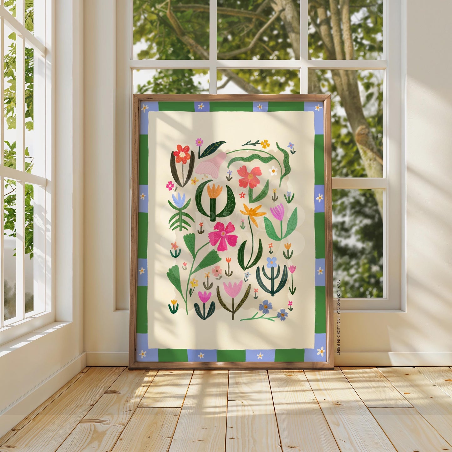Colourful Bohemian Flowers | Unframed