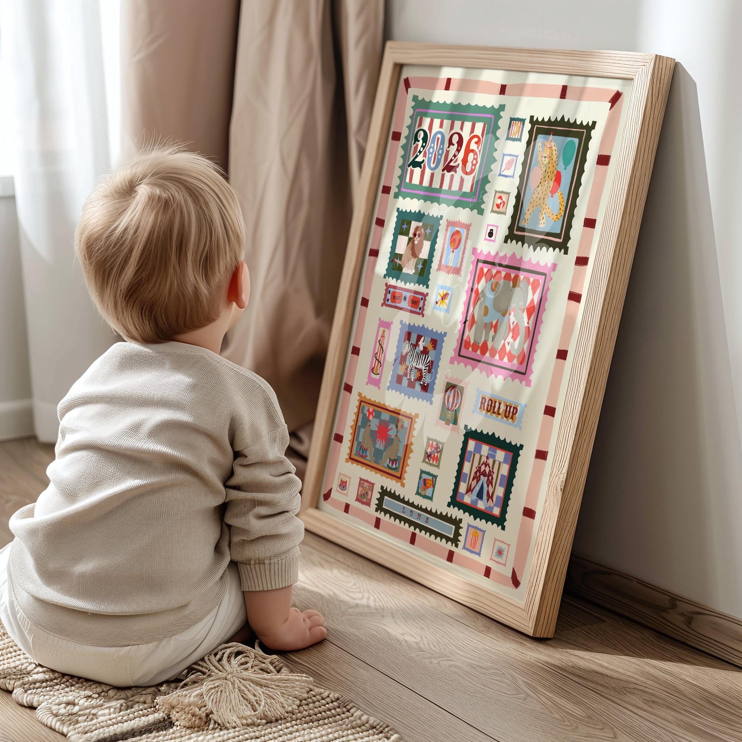 Personalized Circus Name Art Print: Year of Birth, Nursery Decor