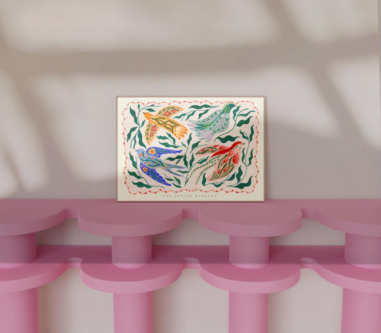 Landscape Colorful Bird Illustration | UNframed