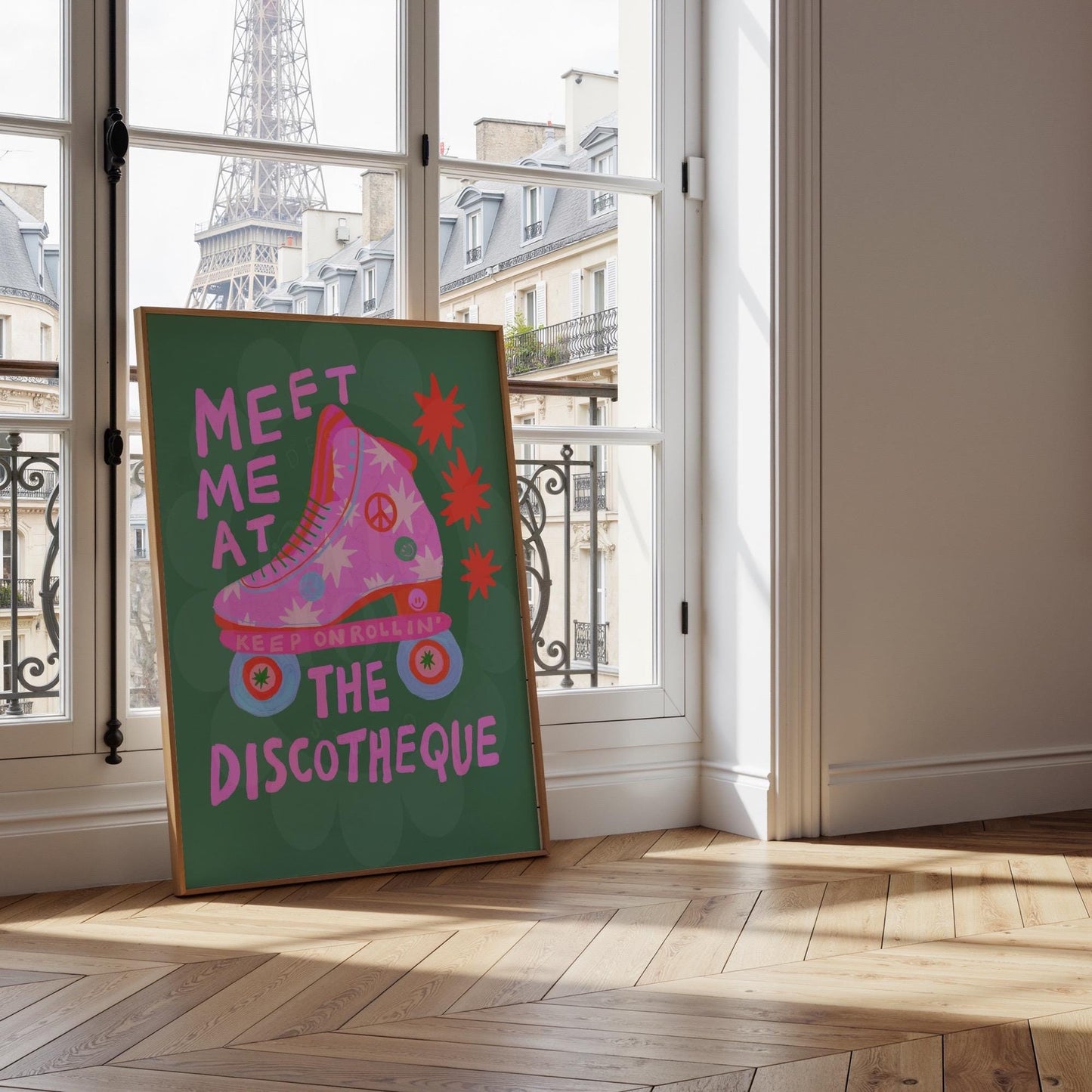 Pink Roller Skate Art Print | Unframed