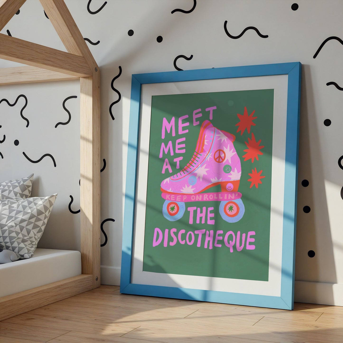 Pink Roller Skate Art Print | Unframed