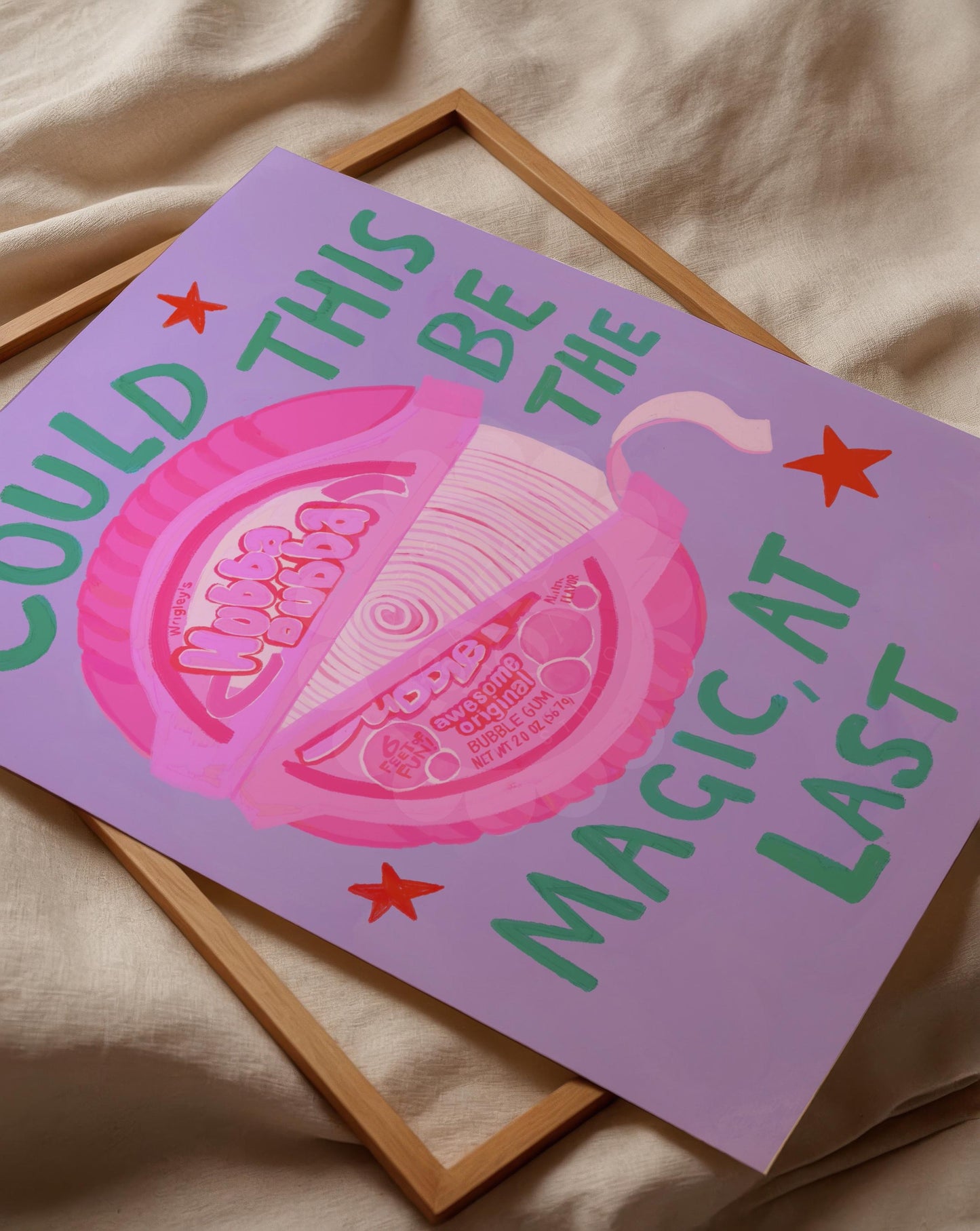 Bubble Gum Art Print | Unframed