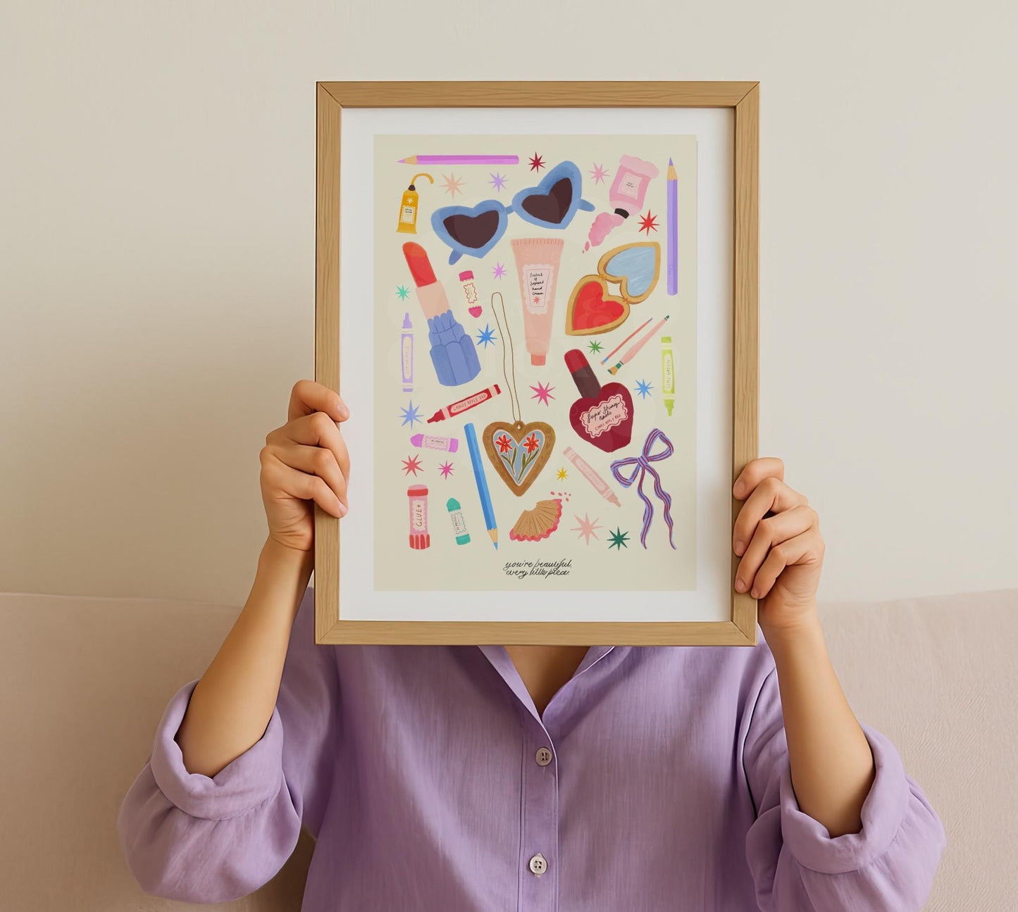 Just The Essentials Art Print: Colorful Decor