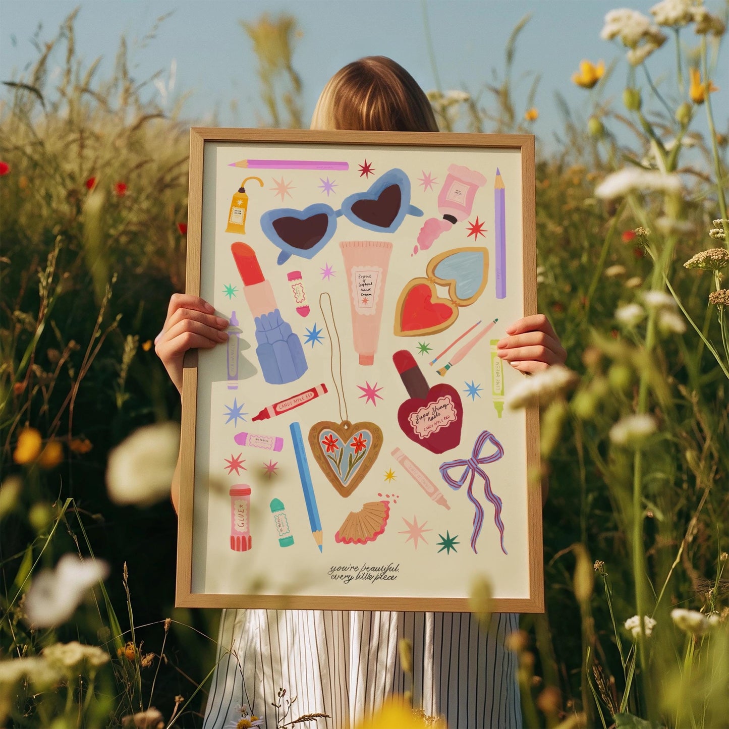 Just The Essentials Art Print: Colorful Decor