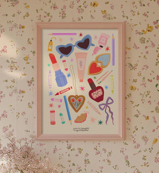 Just The Essentials Art Print: Colorful Decor