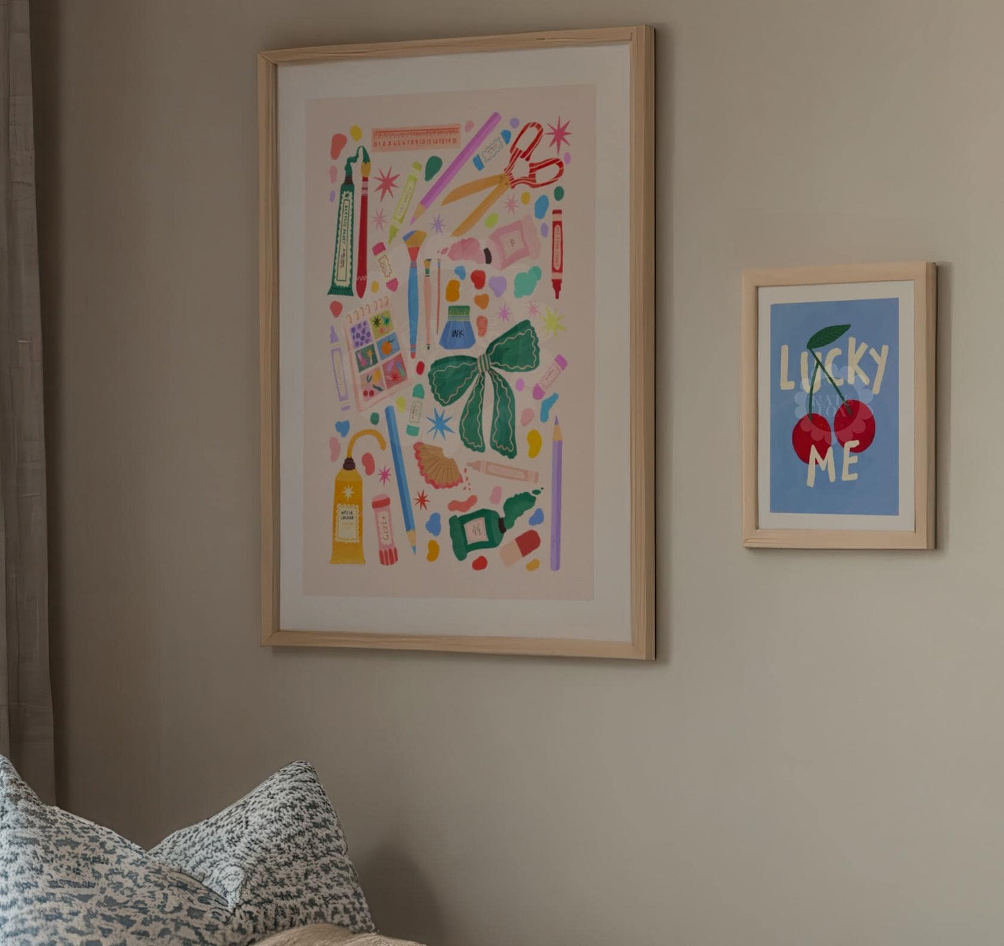 Happiest When Crafting Art Print: Colorful Decor, Girls Room, Teenager, Tween, Art, Arty Girl, Crafty Girl,