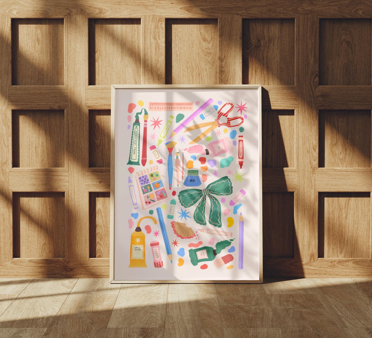 Happiest When Crafting Art Print: Colorful Decor, Girls Room, Teenager, Tween, Art, Arty Girl, Crafty Girl,