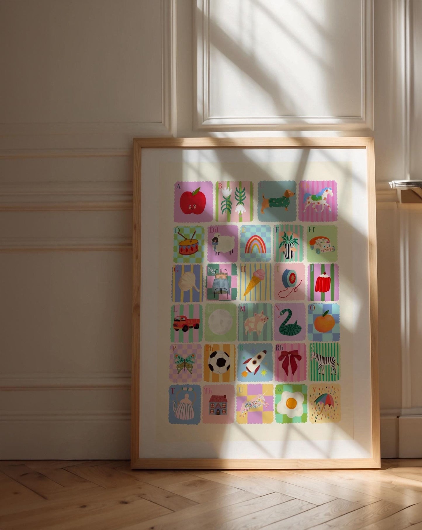Welsh Alphabet, Pink | UNFRAMED