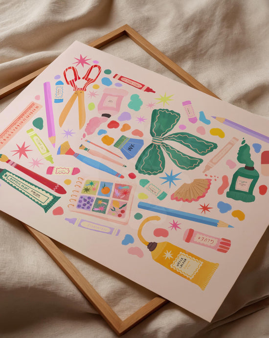 Happiest When Crafting Art Print
