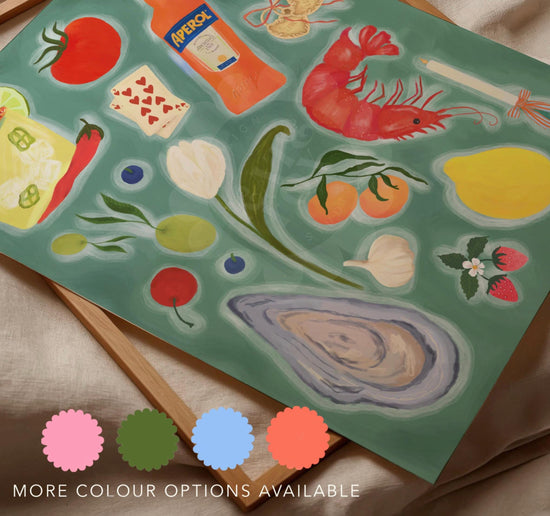 Date Night Art Print, Colourful, Dopamine Decor, Kitchen, Colourful Home,