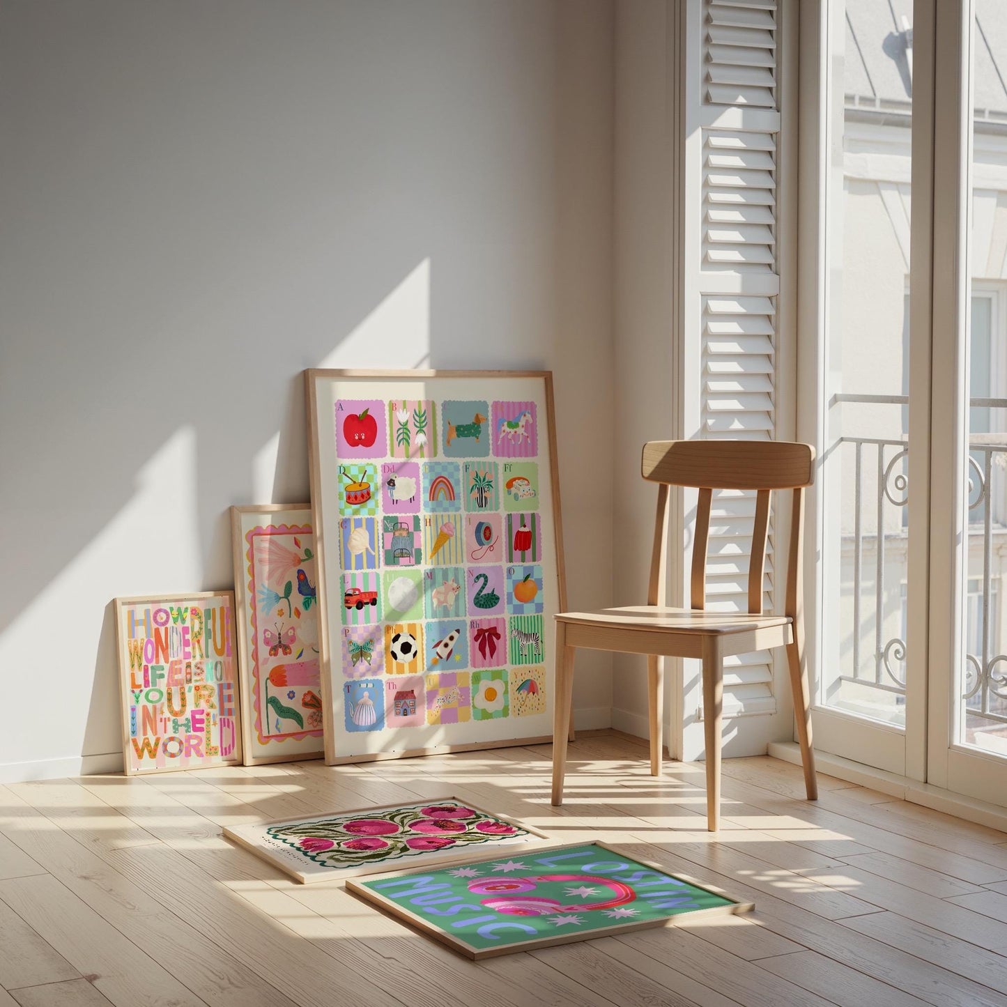 Welsh Alphabet, Pink | UNFRAMED