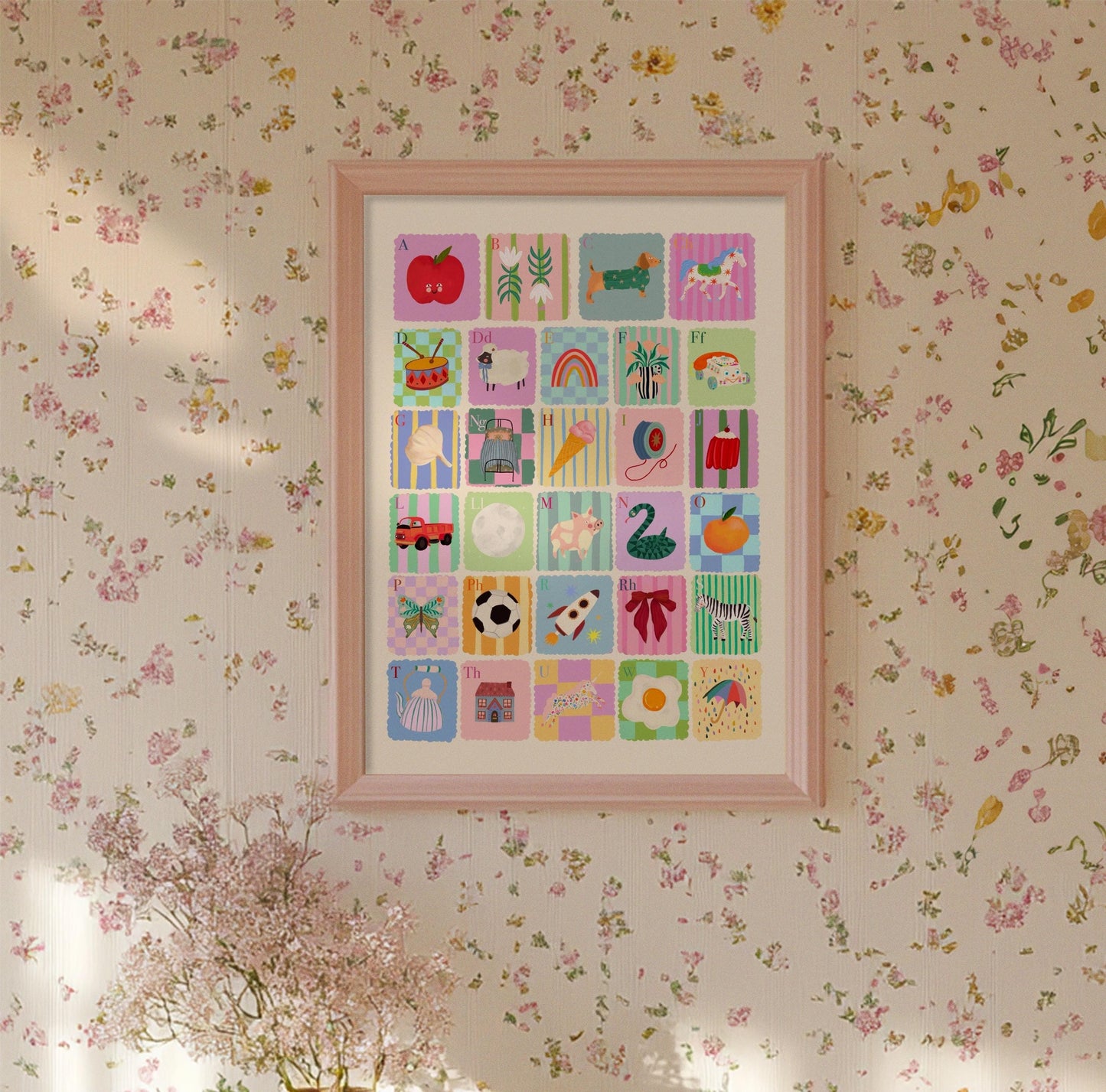 Welsh Alphabet, Pink | UNFRAMED