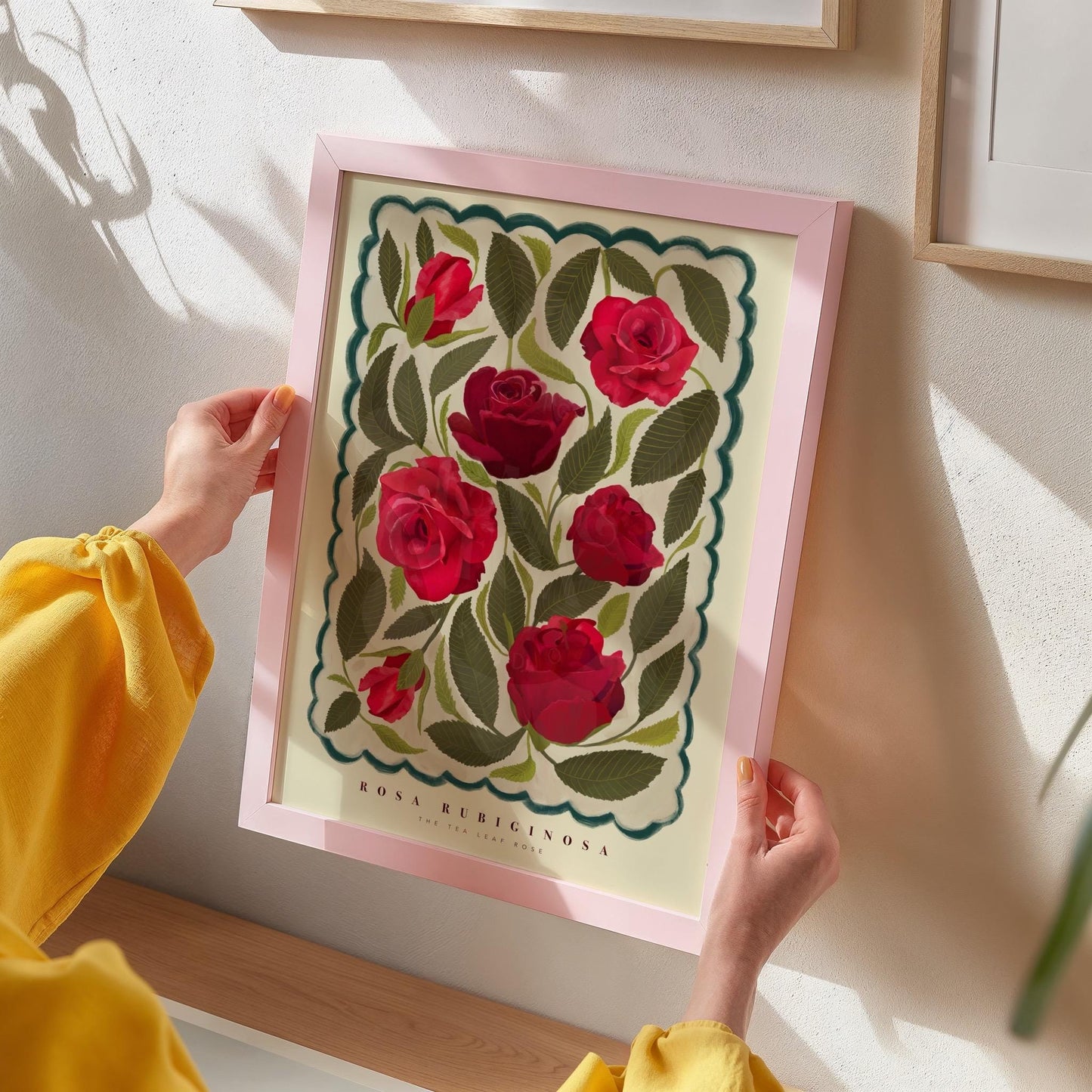 Red Rose Art Print: Colourful Handrawn Floral Illustration