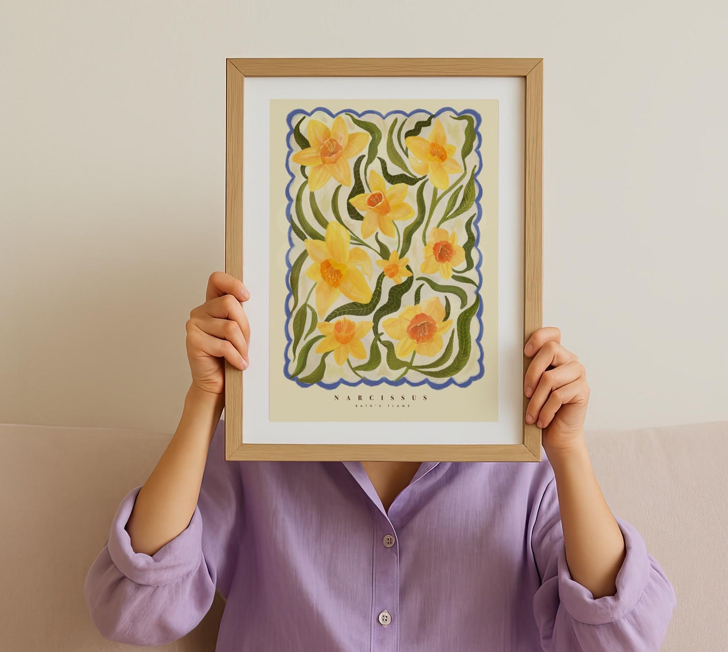 Spring Daffodil Art Print: Colourful Handrawn Floral Illustration