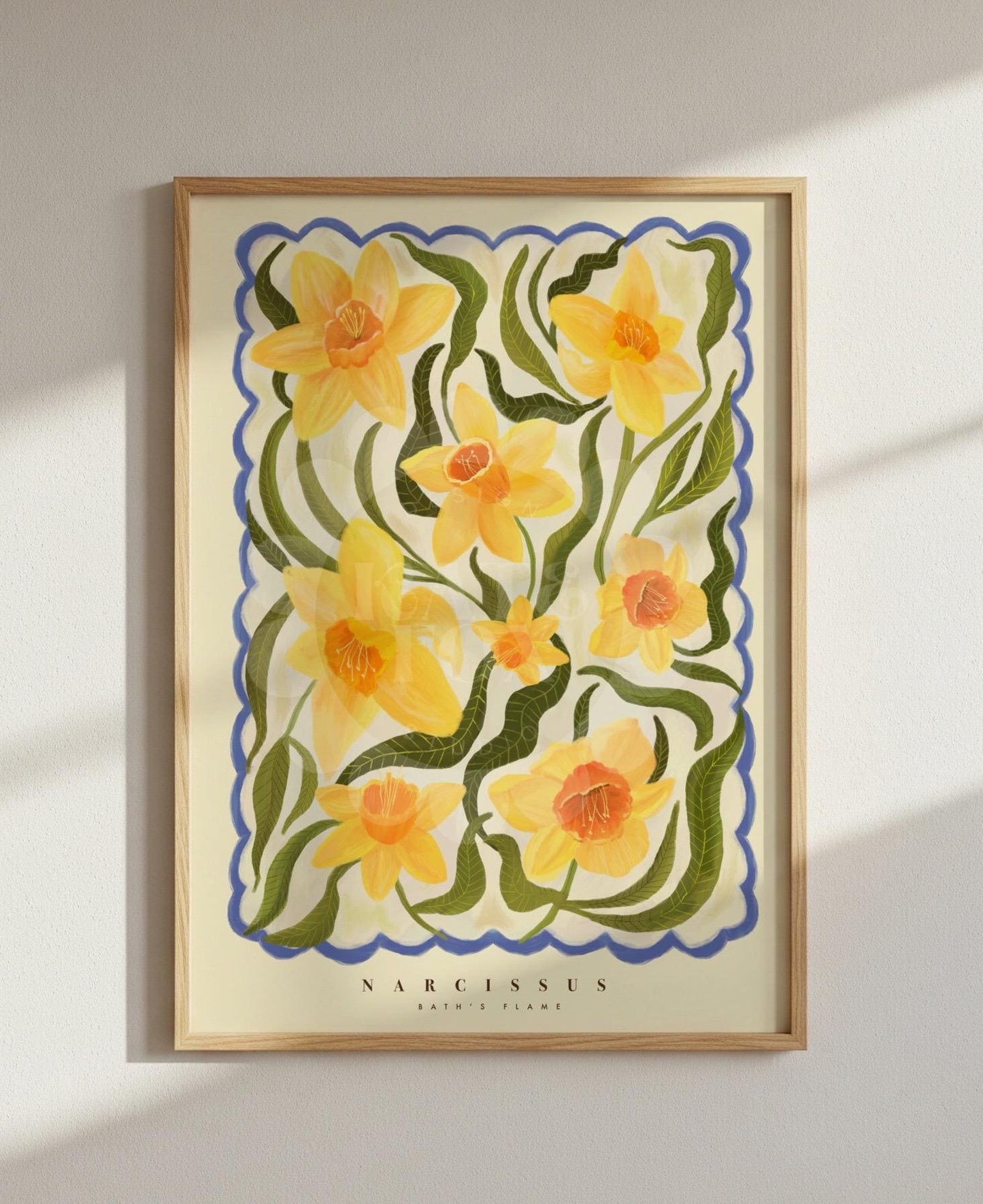 Spring Daffodil Art Print: Colourful Handrawn Floral Illustration