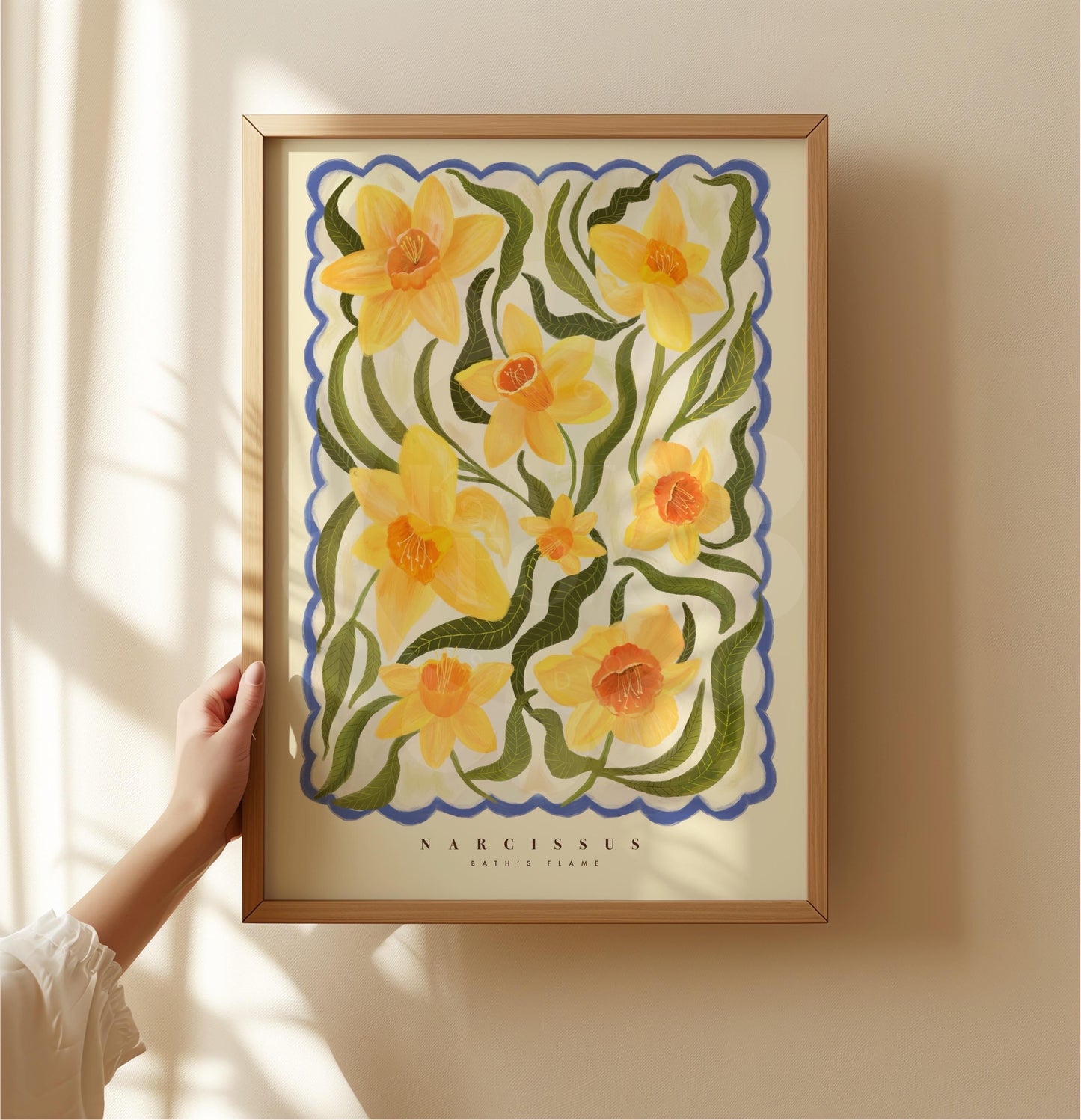 Spring Daffodil Art Print: Colourful Handrawn Floral Illustration