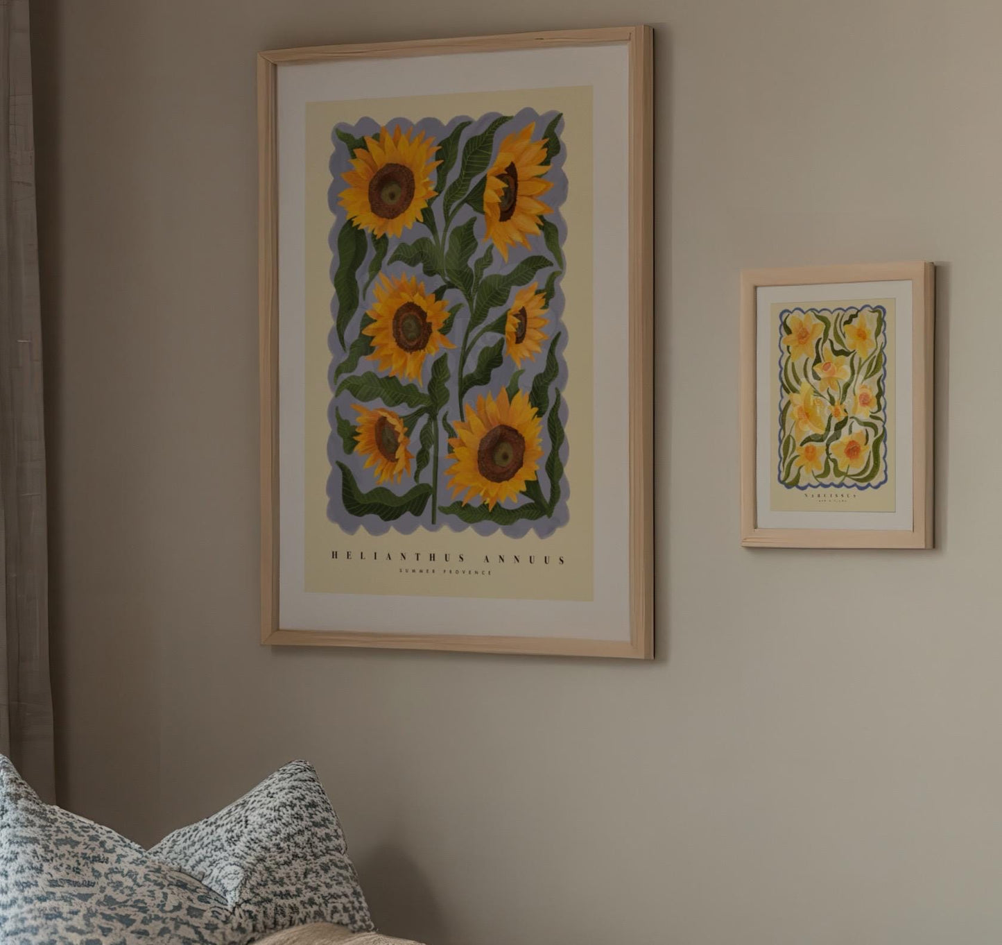 Sunflowers, Colourful Quirky Handrawn Art, Sunflower, Colourful Art, Bright Colourful Art Print, Modern Art Print, Gallery Wall, Bathroom,