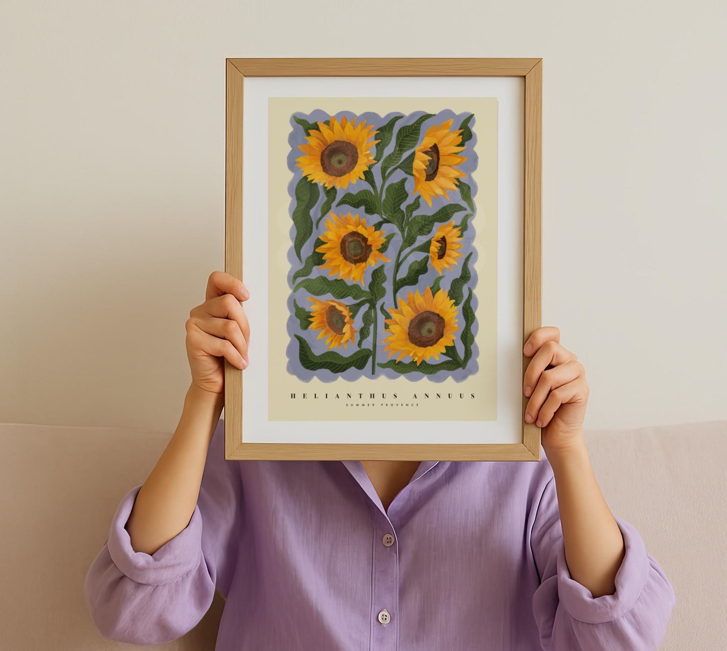 Sunflowers, Colourful Quirky Handrawn Art, Sunflower, Colourful Art, Bright Colourful Art Print, Modern Art Print, Gallery Wall, Bathroom,
