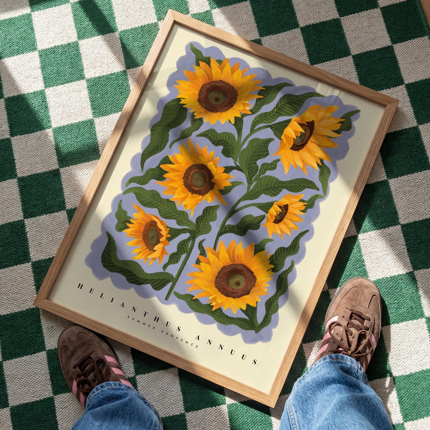 Sunflowers, Colourful Quirky Handrawn Art, Sunflower, Colourful Art, Bright Colourful Art Print, Modern Art Print, Gallery Wall, Bathroom,