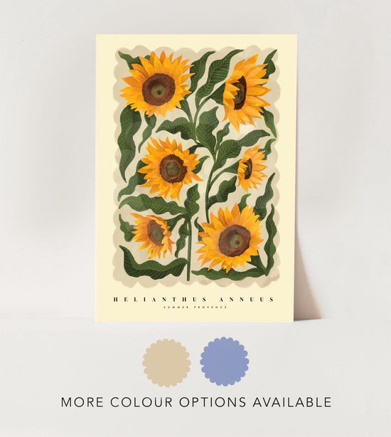 Sunflowers, Colourful Quirky Handrawn Art, Sunflower, Colourful Art, Bright Colourful Art Print, Modern Art Print, Gallery Wall, Bathroom,