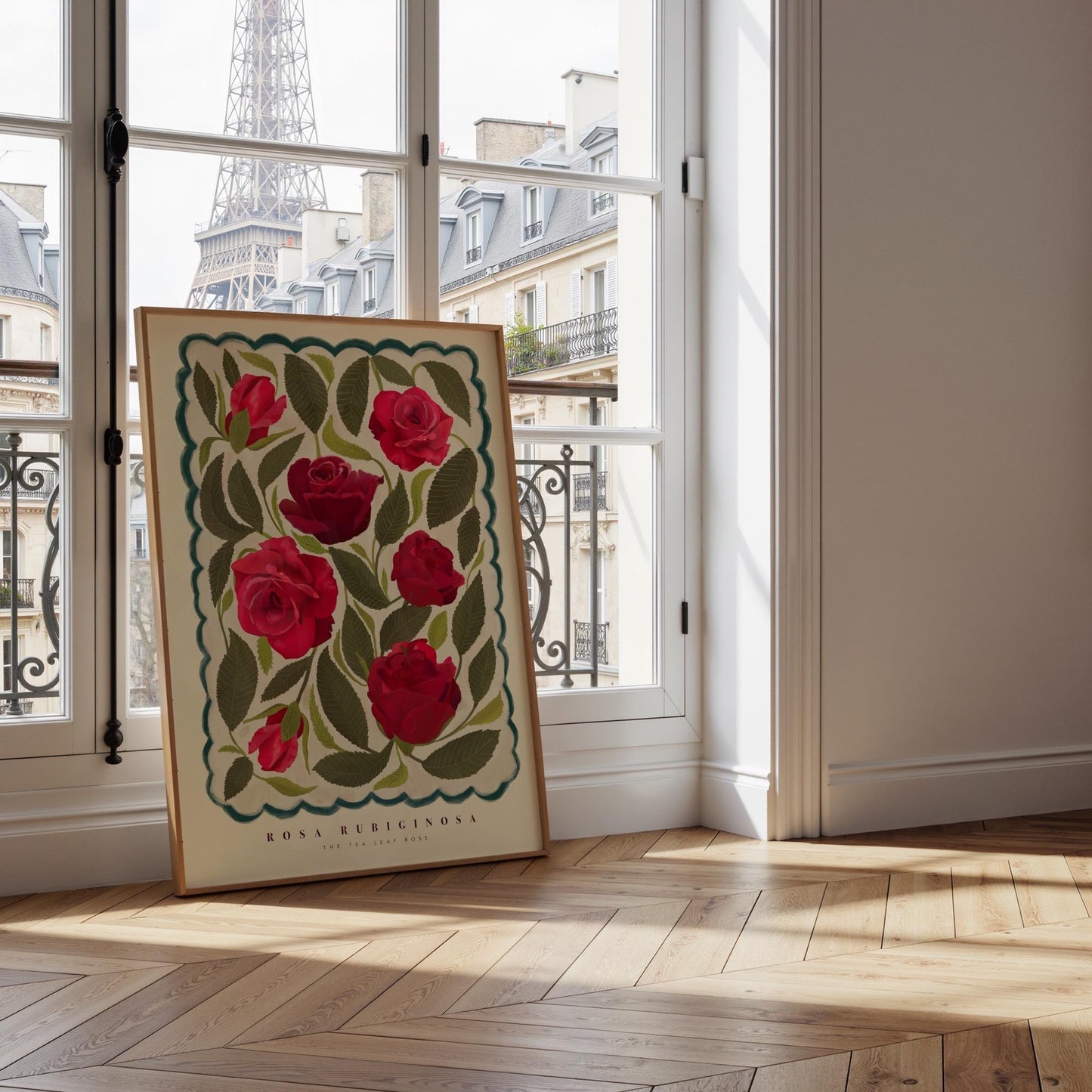 Red Rose Art Print: Colourful Handrawn Floral Illustration