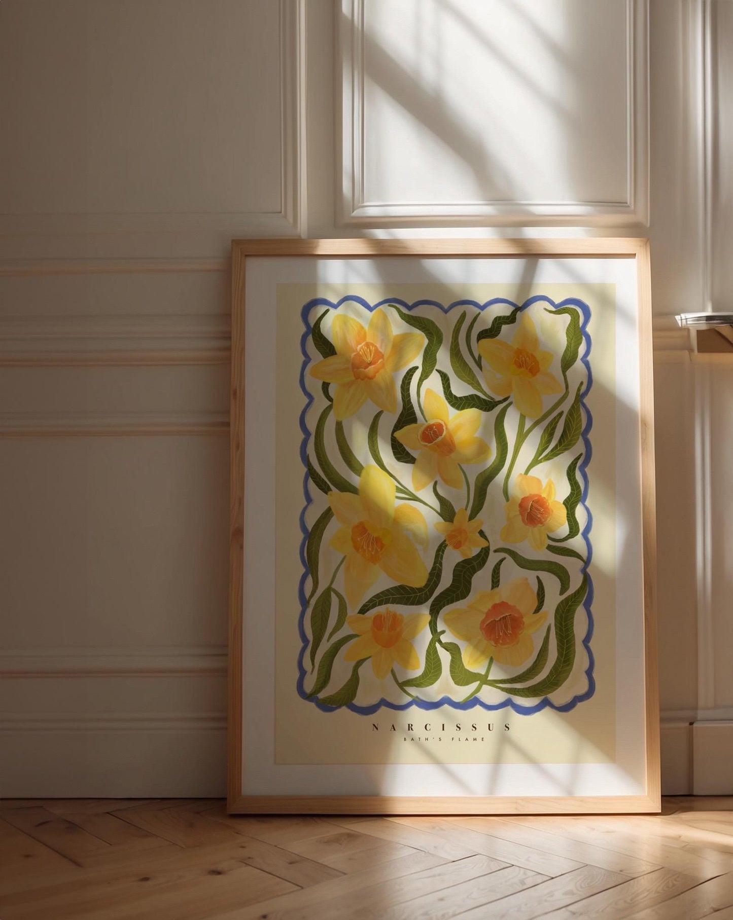 Spring Daffodil Art Print: Colourful Handrawn Floral Illustration