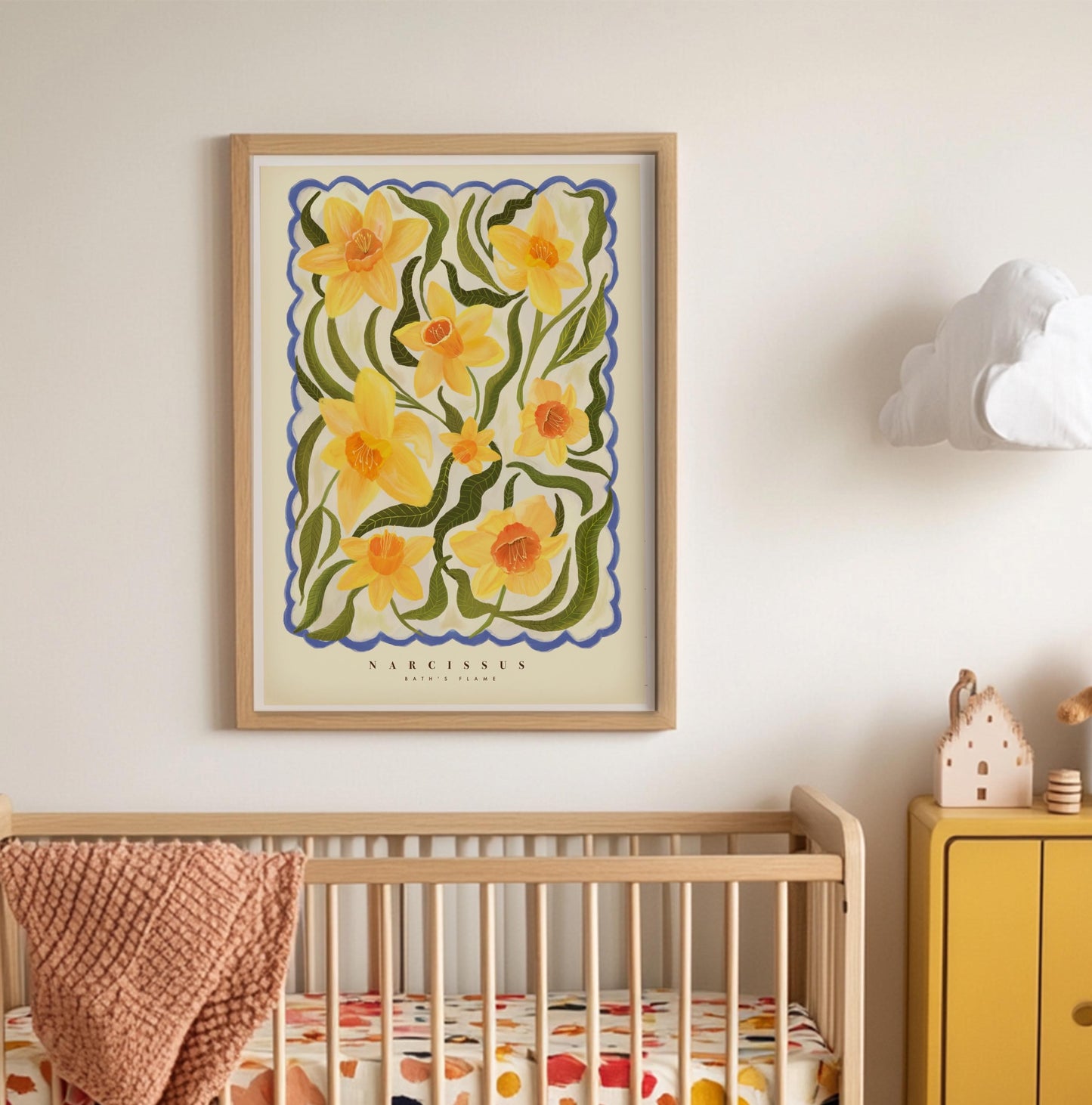 Spring Daffodil Art Print: Colourful Handrawn Floral Illustration