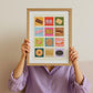 English Biscuits Art Print: Colourful Handrawn Biscuit Illustration, Kitchen