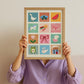 Whimsy Art Print: Colourful Handrawn Kids Illustration, Bedroom, Colourful