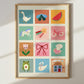 Whimsy Art Print: Colourful Handrawn Kids Illustration, Bedroom, Colourful