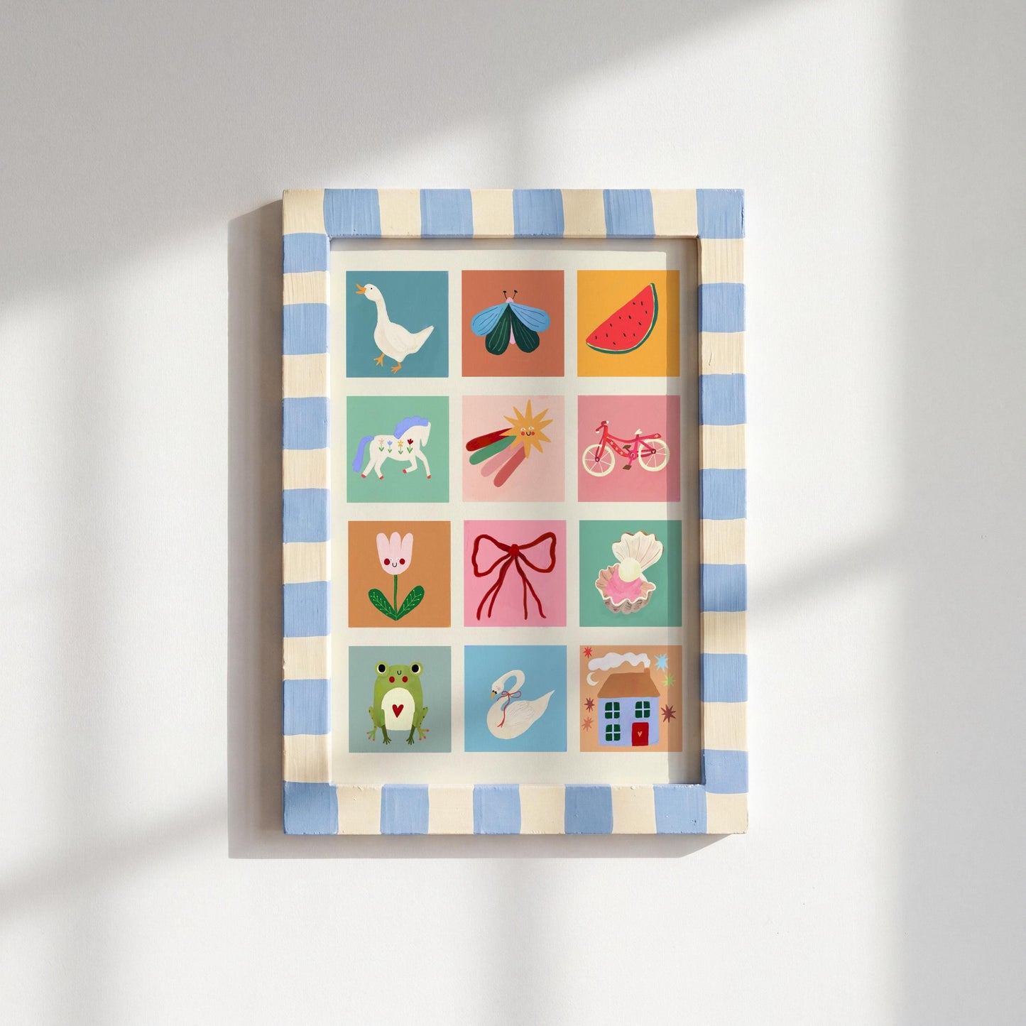 Whimsy Art Print: Colourful Handrawn Kids Illustration, Bedroom, Colourful