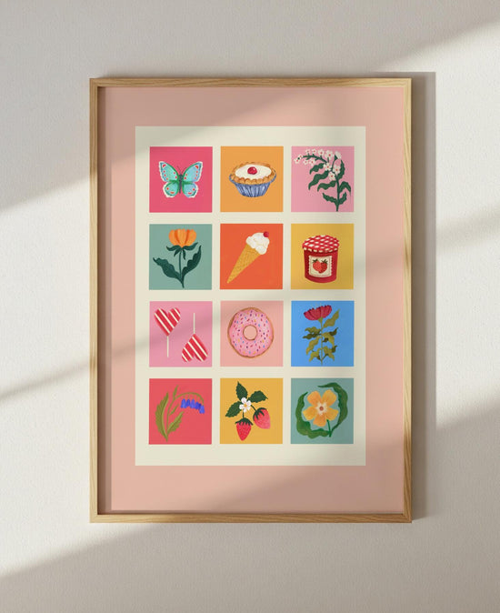 Sweetheart Art Print: Colourful Handrawn Kids Illustration, Bedroom, Colourful