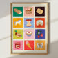 Picnic Art Print: Colourful Handrawn Kids Illustration, Bedroom, Colourful