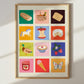 Picnic Art Print: Colourful Handrawn Kids Illustration, Bedroom, Colourful