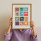 Seaside Art Print: Colourful Handrawn Illustration, Bedroom, Bathroom,, Hallway, Colourful
