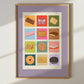 English Biscuits Art Print: Colourful Handrawn Biscuit Illustration, Kitchen