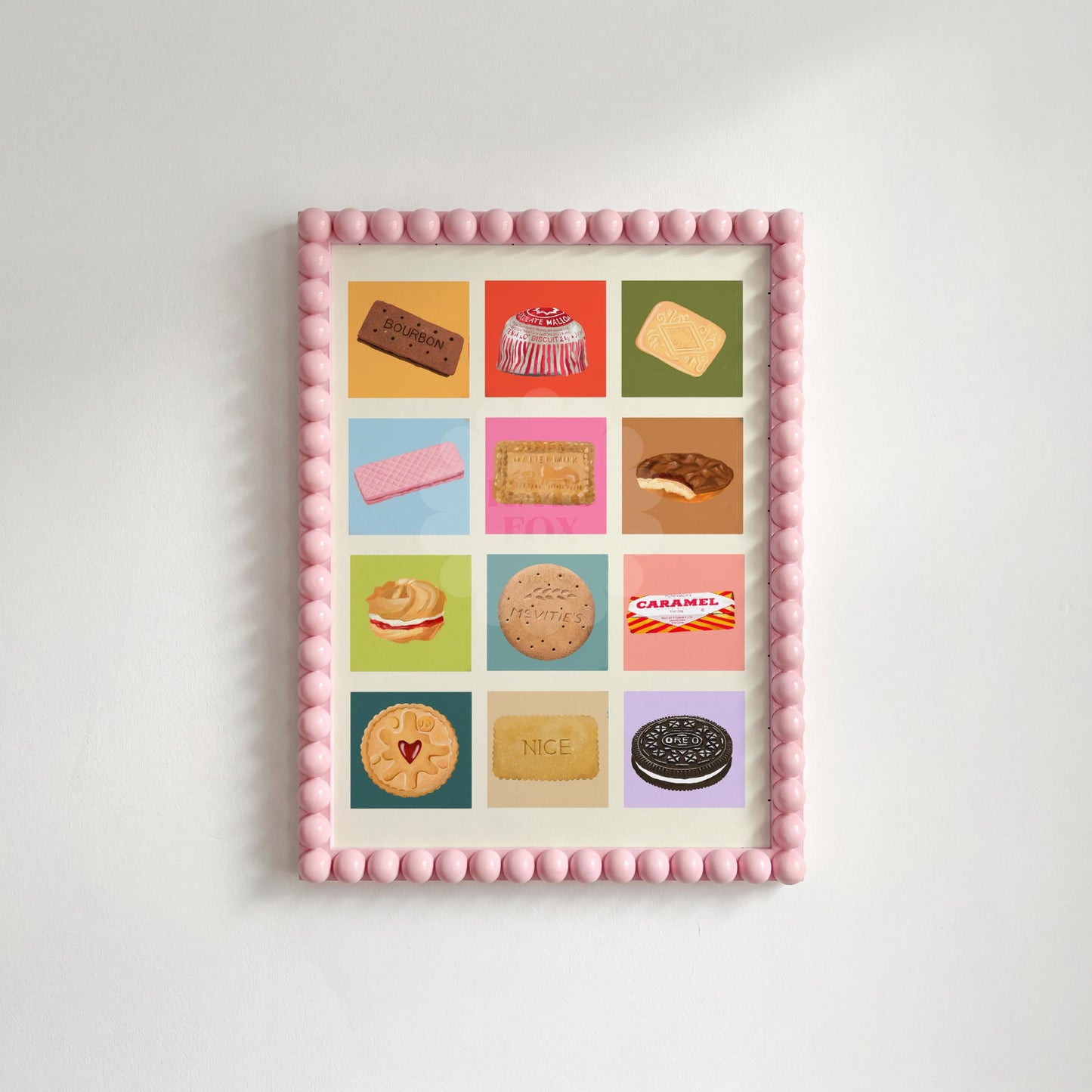 English Biscuits Art Print: Colourful Handrawn Biscuit Illustration, Kitchen