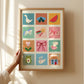 Whimsy Art Print: Colourful Handrawn Kids Illustration, Bedroom, Colourful