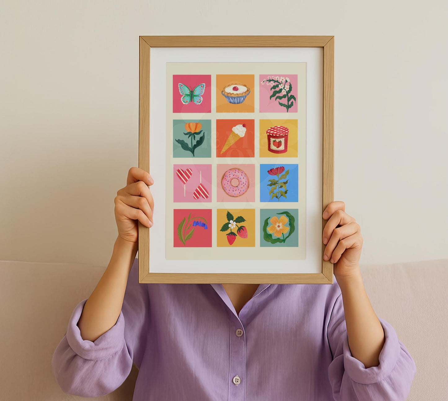 Sweetheart Art Print: Colourful Handrawn Kids Illustration, Bedroom, Colourful