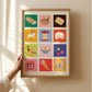 Picnic Art Print: Colourful Handrawn Kids Illustration, Bedroom, Colourful