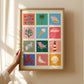 Seaside Art Print: Colourful Handrawn Illustration, Bedroom, Bathroom,, Hallway, Colourful