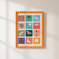 Seaside Art Print: Colourful Handrawn Illustration, Bedroom, Bathroom,, Hallway, Colourful